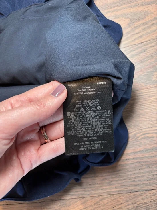 Ted Baker Xzenia Skirt Blue Bow Ruffle SZ 0 - Picture 7 of 7